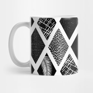 Ikat Tropical Rhombus Shapes Monochrome Mug